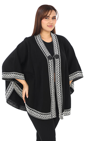 AfifeCOLLECTİON Anne Triko Panço Desenli Bağcıklı Panço