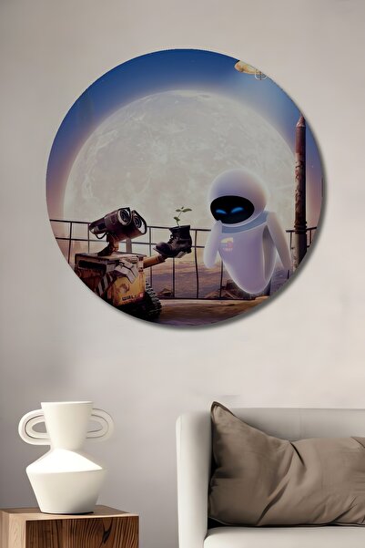 Teona Ahşap WALL E Pictură decorativă din lemn MDF pentru perete pentru casă/lugar de muncă Pictură rotundă pentru perete pentru casă/lugar de muncă