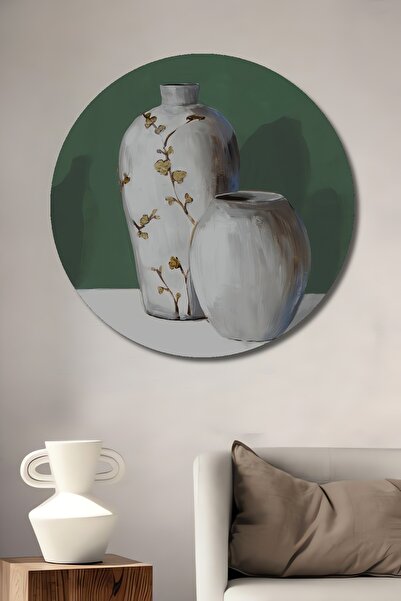 Teona Ahşap Pictură decorativă din lemn MDF cu vază pentru perete pentru casă...