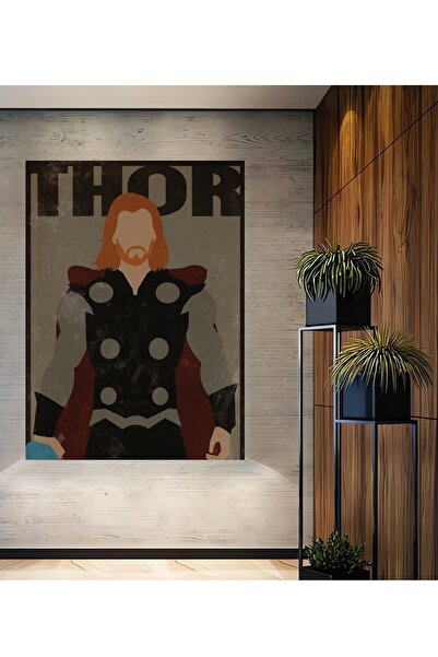 Teona Ahşap Pictură decorativă pe perete din lemn MDF Thor pentru casă/lugar de muncă Pictură pe perete dreptunghiulară pentru casă/lugar de muncă