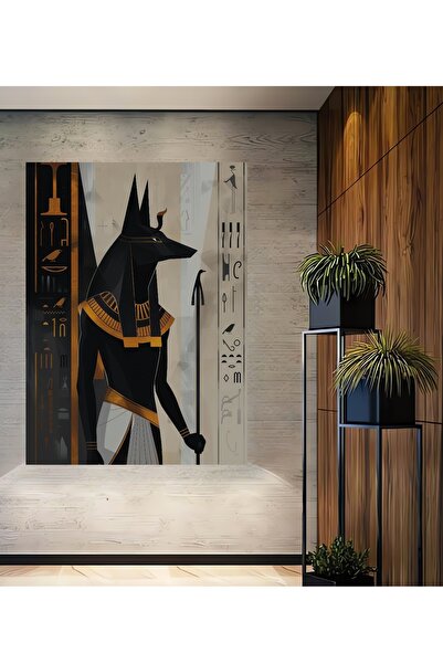 Teona Ahşap Αρχαία Αίγυπτος Ανούβις Ξύλινο Διακοσμητικό Έργο Ζωγραφικής Τοίχο...