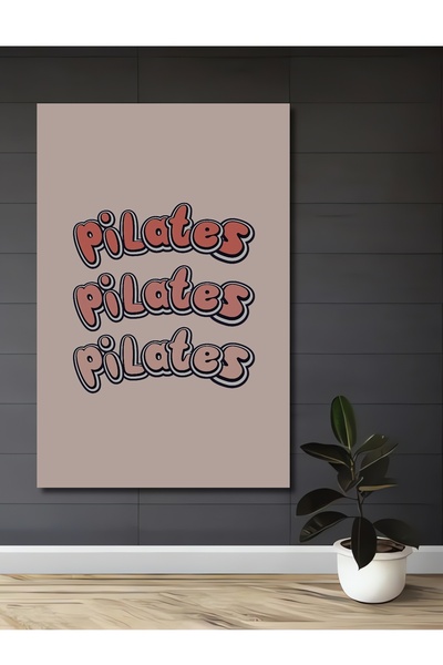 Teona Ahşap Pilates Motive Edici Dekoratif Ahşap MDF Ev/İşyeri Duvar Tablo Di...