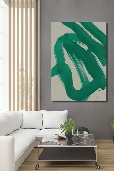 Teona Ahşap Pictură decorativă modernă cu pensulă verde, din lemn MDF, pentru...