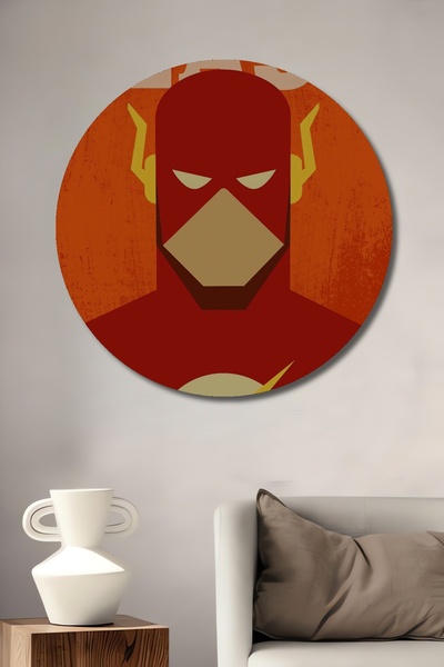 Teona Ahşap Pictură decorativă cu flash din lemn MDF pentru perete pentru casă/lugar de muncă Pictură rotundă pentru perete pentru casă/lugar de muncă