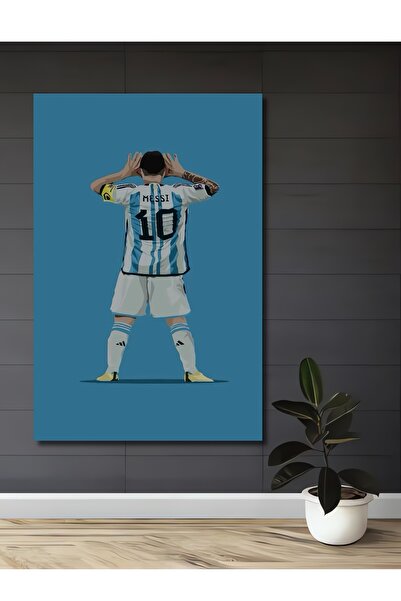 Teona Ahşap Pictură decorativă din lemn MDF Messi pentru perete pentru casă/lugar de muncă Pictură dreptunghiulară pentru perete pentru casă/lugar de muncă