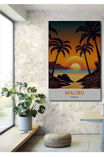 Teona Ahşap Malibu Sunset Ξύλινο MDF Διακοσμητικό Τοιχογραφία Τοίχου για Σπίτ...