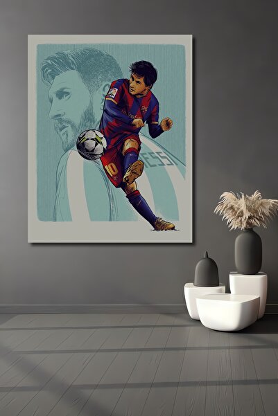 Teona Ahşap Pictură decorativă pe perete din lemn MDF Messi pentru casă/loc d...