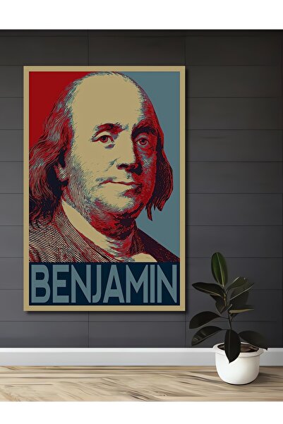 Teona Ahşap Διακοσμητική ζωγραφική τοίχου από ξύλο MDF Benjamin Franklin για ...