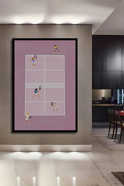 Teona Ahşap Masă decorativă din lemn MDF, cu aspect de cadru, colorată, pentr...