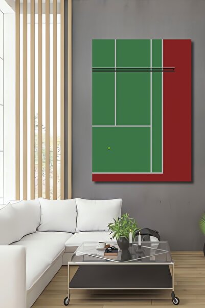 Teona Ahşap Tenis Kortu Ahşap MDF Dekoratif Ev/İşyeri Duvar Tablo Dikdörtgen ...