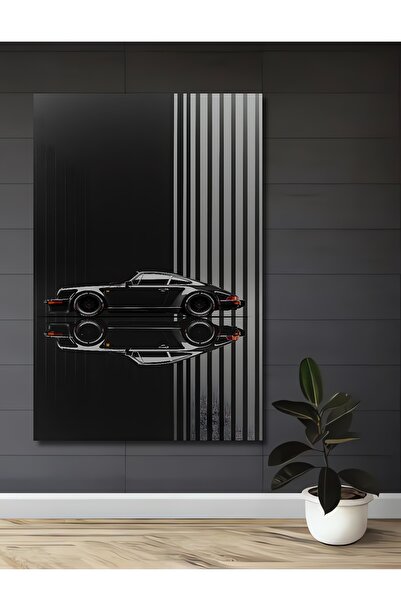 Teona Ahşap Porsche Klasik Araba Dekoratif Ahşap MDF Ev/İşyeri Duvar Tablo Di...