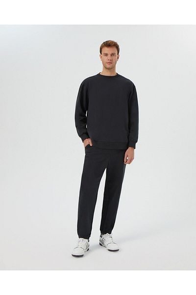 Ayma Active Γκρι ανδρική φόρμα Jogger από οργανικό βαμβάκι με τσέπες με κορδόνια