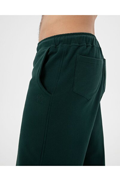 Ayma Active Σκούρο πράσινο ανδρικό αθλητικό παντελόνι Jogger από οργανικό βαμβάκι με τσέπες με κορδόνια