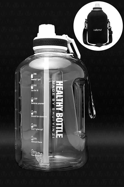 valletta Winta Bpa Free Motivational Water Bottle 2.5 Lt White Water Bottle, Water Bottle, Water Bottle