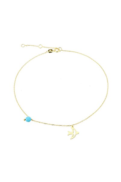 Glorria Altın Firuze Taşlı Anka Kuşu Halhal