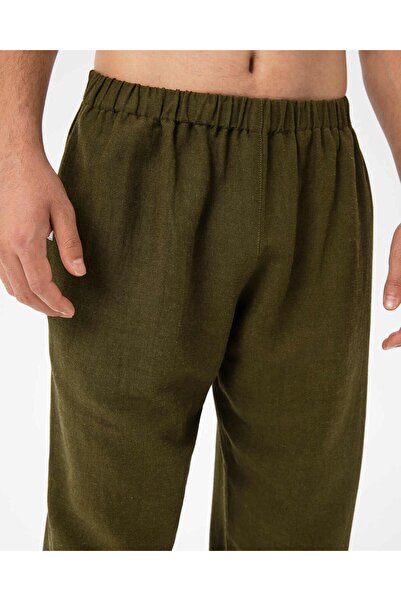 Ayma Active Khaki Men's - Linen Look Easy West Pants