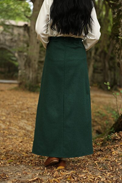 KÜÇÜĞÜM BUTİK EMERAL GREEN LONG BUCKET SKIRT