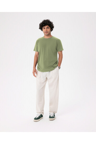 Ayma Active Ανδρικό μπλουζάκι με κοντό μανίκι από πράσινο βιολογικό βαμβάκι