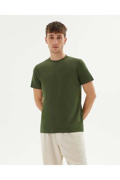 Ayma Active Ανδρικό μπλουζάκι με κοντό μανίκι από οργανικό βαμβάκι Khaki