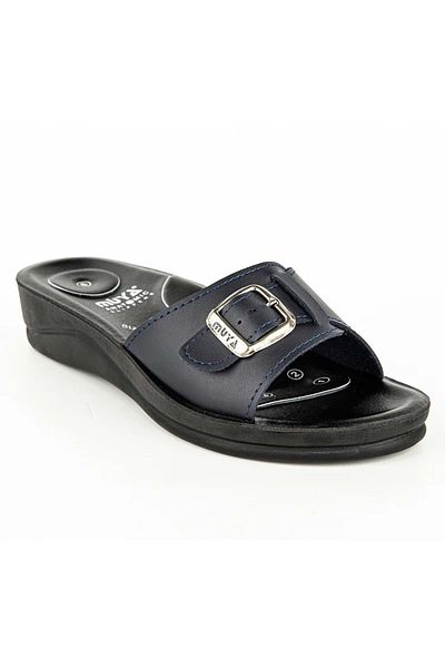 Muya Candy 6 Point Anatomical Sole Buckle Women's Slippers - Navy Blue - 39