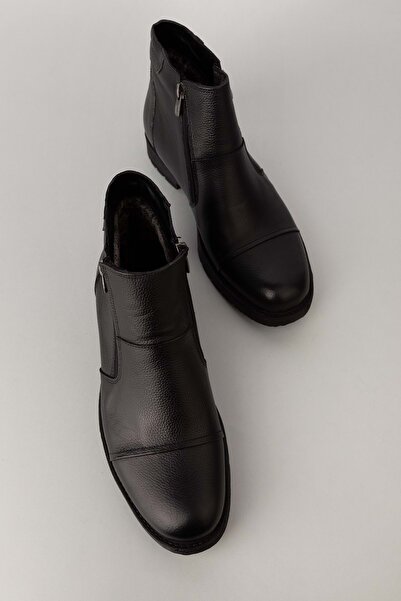 Gondol Erkek Hakiki Deri Içi Kürklü Çift Fermuarlı Günlük Bot Kn.755