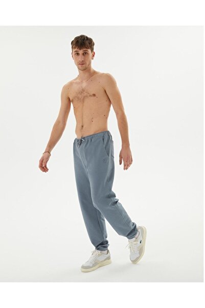 Ayma Active Μπλε ανδρική φόρμα Jogger από οργανικό βαμβάκι με τσέπες με κορδόνια