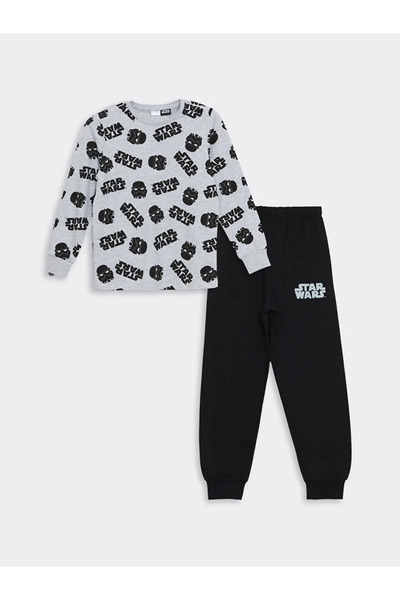 LC Waikiki Σετ πιτζάμες για αγόρια με μακρυμάνικο μανίκια LCW Kids Grey Crew ...