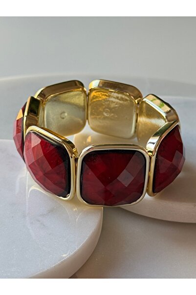 CHARMLUCKY BORDO KRİSTAL LASTİKLİ BİLEKLİK