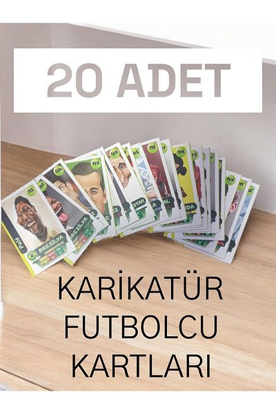 RedroX KickOffPrime 20 Pieces Football Player Cartoon Cards