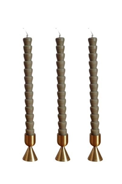 Kleos Atelier Şamdan Mumları - Zarif ve Sade Şıklık / 3 Parça Set