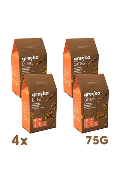 slimplus 4 Pack Vegan Greçka Bites - Gluten-free Buckwheat Bites with Cocoa 75g