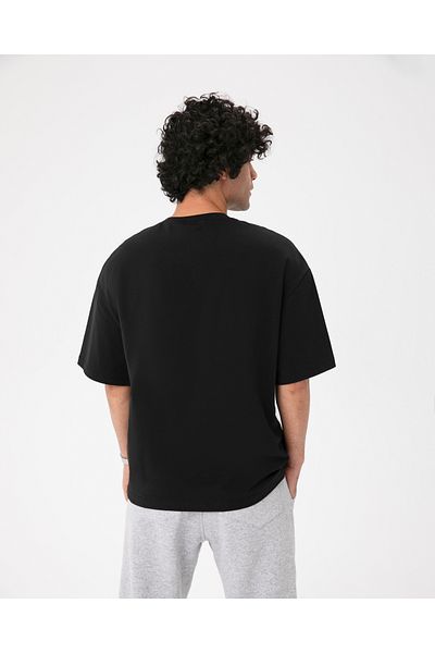 Ayma Active Ανδρικό μπλουζάκι Oversize Μαύρο Οργανικό Βαμβάκι - Κοντό μανίκι