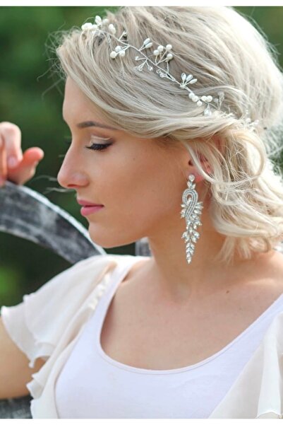 DESİGNEDBYD Zirkonyum Taşlı Uzun Modern Design Küpe