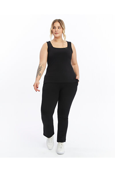 Seamoda Women's Black Tube Leg Knitted Trousers