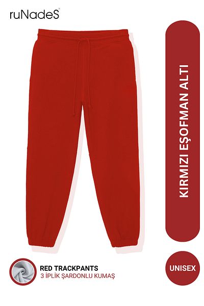 ruNadeS Basic Relax Fit Red Jogger Sweatpants