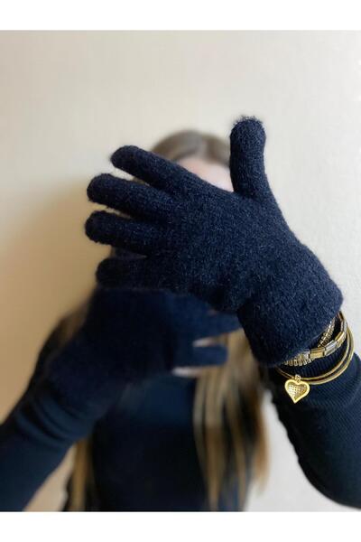sema aksesuar Long Black Plush Gloves - Winter Gift, for New Year Birthday Christmas Valentines