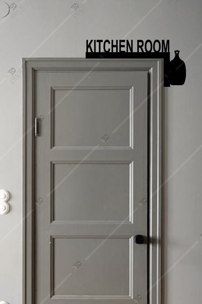 Emach Dizayn Kitchen Room Yazılı Köşelik Sağ Köşe Ahşap Kapı Süsü Dekoratif