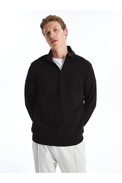 LC Waikiki Stand Collar Long Sleeve Men's Thick Sweatshirt