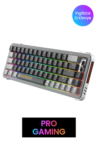 ROYALAXE Y68 PRO Gaming Mekanik Oyuncu Klavyesi, RGB Aydınlatma, Kablolu ve K...