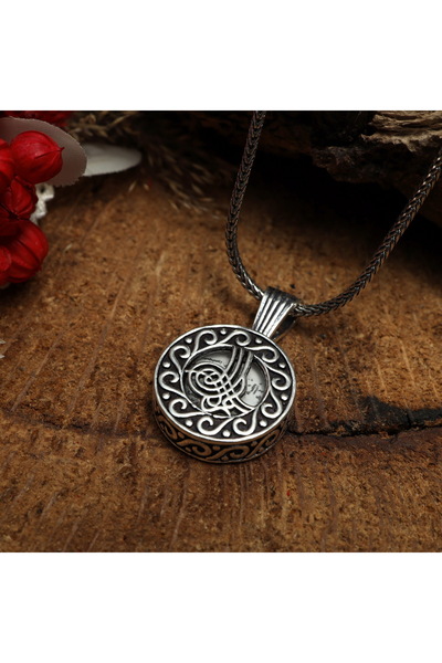 Sima Silver Gümüş Cevşen Osmanlı Tuğra Model Erkek Muskalık Kolye Kabı