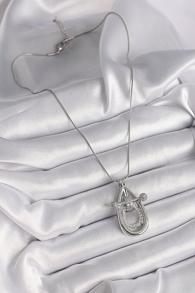 Skygo 316L Steel Silver Color Zircon Stone Drop Model Women's Necklace - Tj-Bko9606