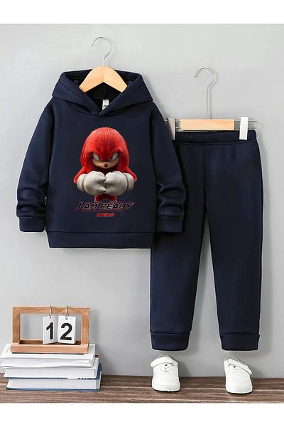 Little Wears Knuckles Premium 3Rd Yarn Compact Sweatshirt & Sweatpants Set