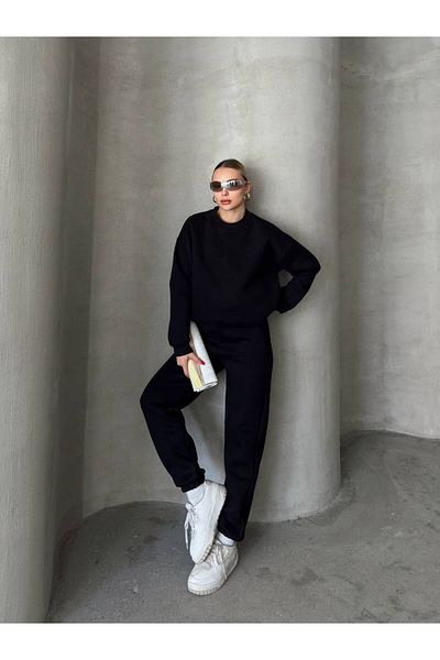 LAND MODA Γυναικείο Σετ Φόρμας Oversize - Τρία Σκέλη Χοντρό Καλούπι