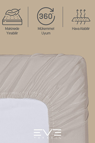 Eve Tekstil Fitted High Quality Combed Cotton Fabric Double Fitted Sheet