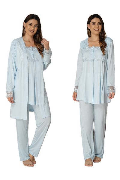 Effortt Set pijama de maternitate cu detaliu din dantela Maison Mila