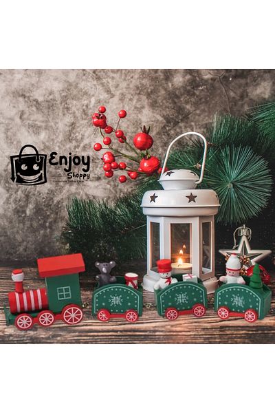 Enjoy New Year's Lucky Train - Green Wooden Toy Train, New Year's Themed Souvenirs