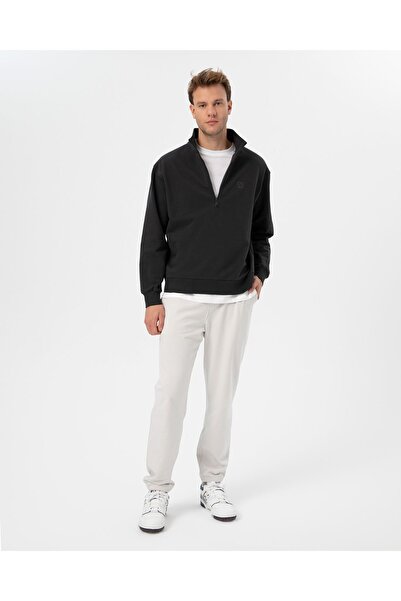 Ayma Active Антрацит чоловічий органічний бавовняний світшот з високим коміром