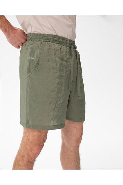 Ayma Active Khaki Men's Pocketed Lace-Up Modal Shorts