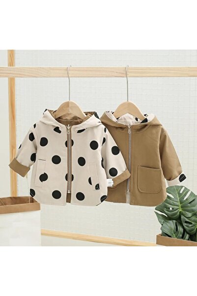 modavals KIZ & ERKEK ÇOCUK PUANTİYELİ ÇİFT TARAFLI AÇIK KREM& KAHVERENGİ YAĞM...