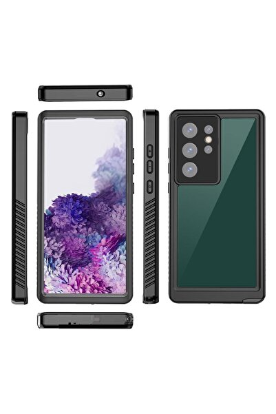 UnDePlus Samsung Galaxy S23 Ultra Kılıf Toz Kir Su Geçirmez Kapak Siyah